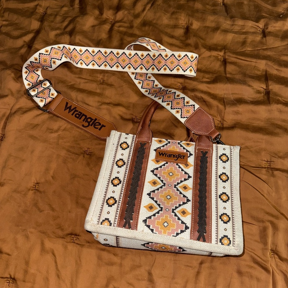 Wrangler Brown and Cream Aztec Patterned Women's Bag
